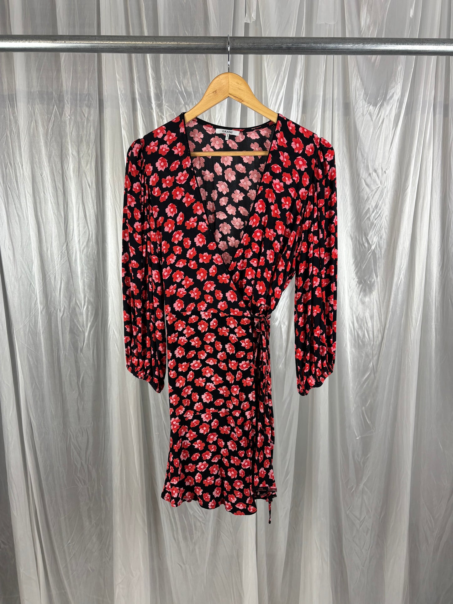 Ganni Floral Wrap Dress - 38