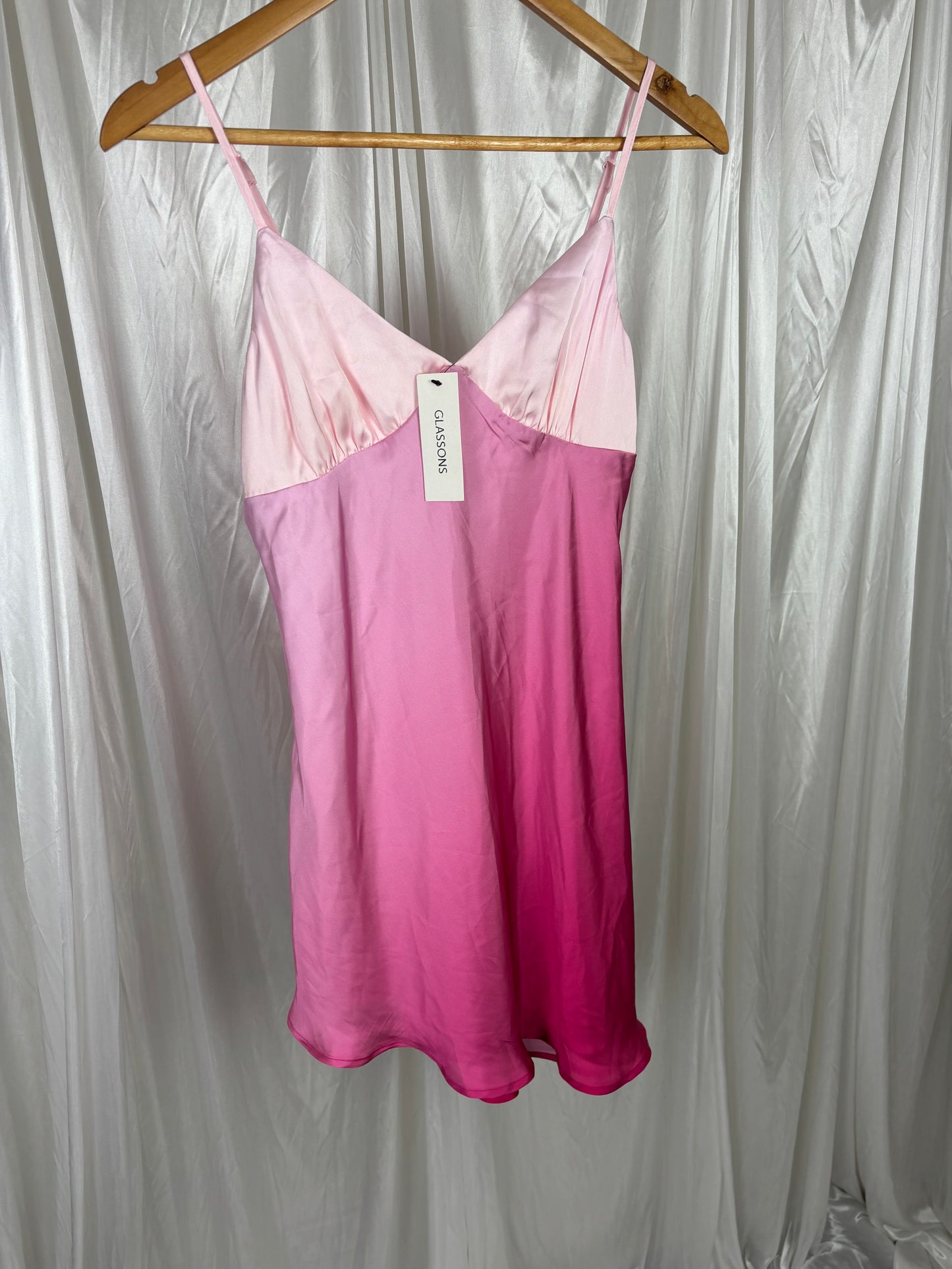 Glassons Pink Ombré Satin Mini Dress - 6