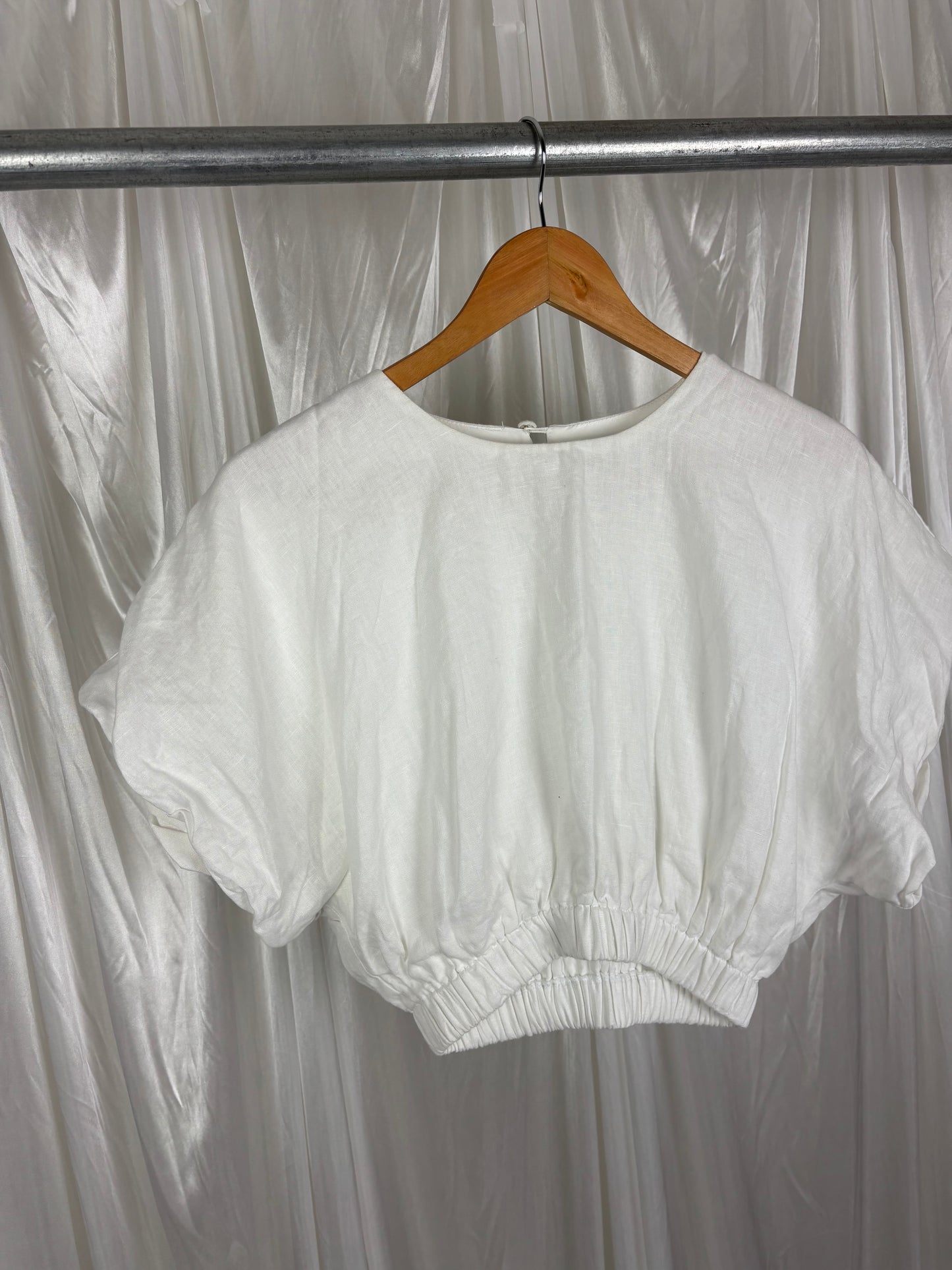 Dissh White Linen Crop Top - 6