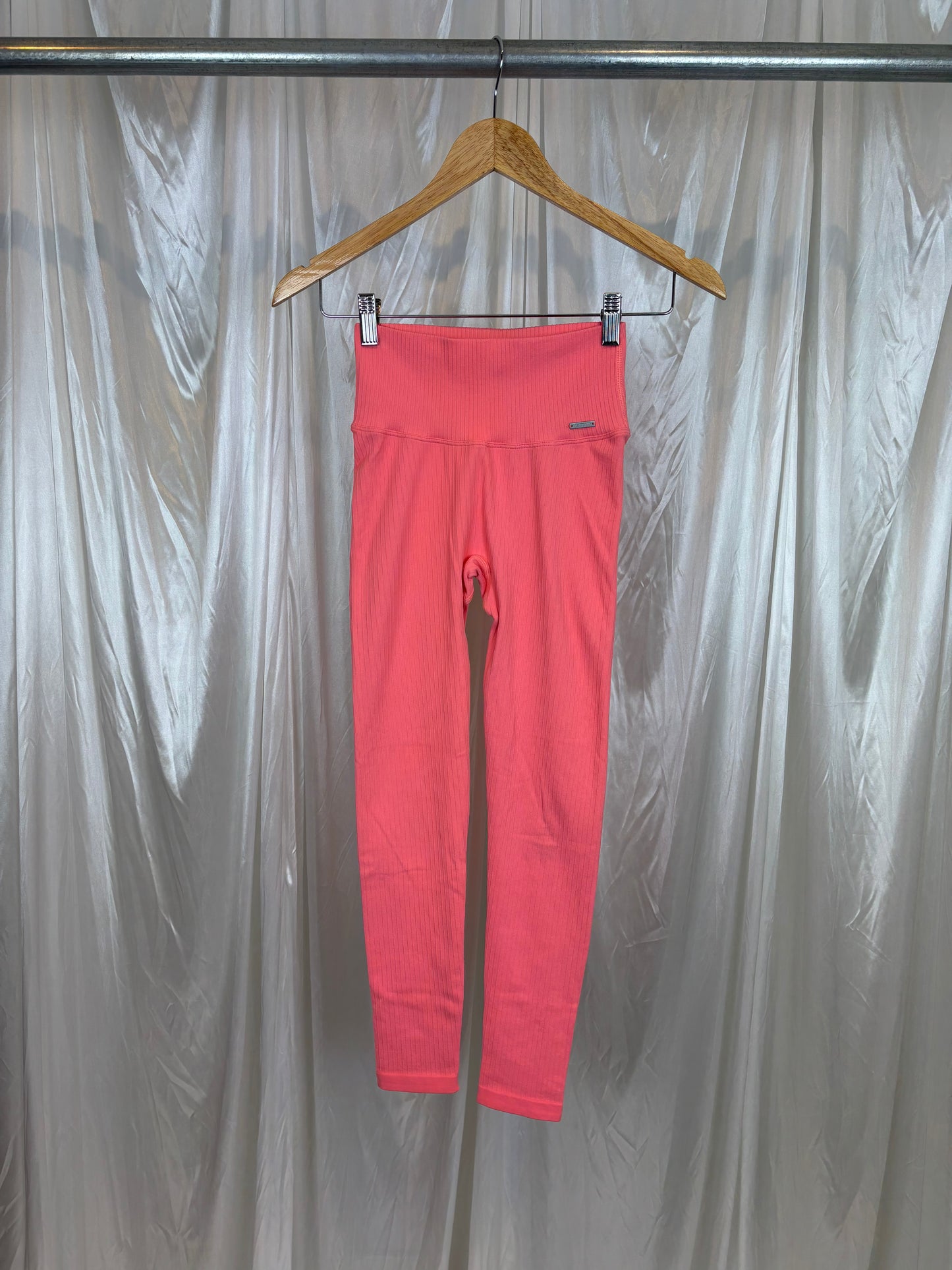 Aimn Pink Ribbed Leggings - XS
