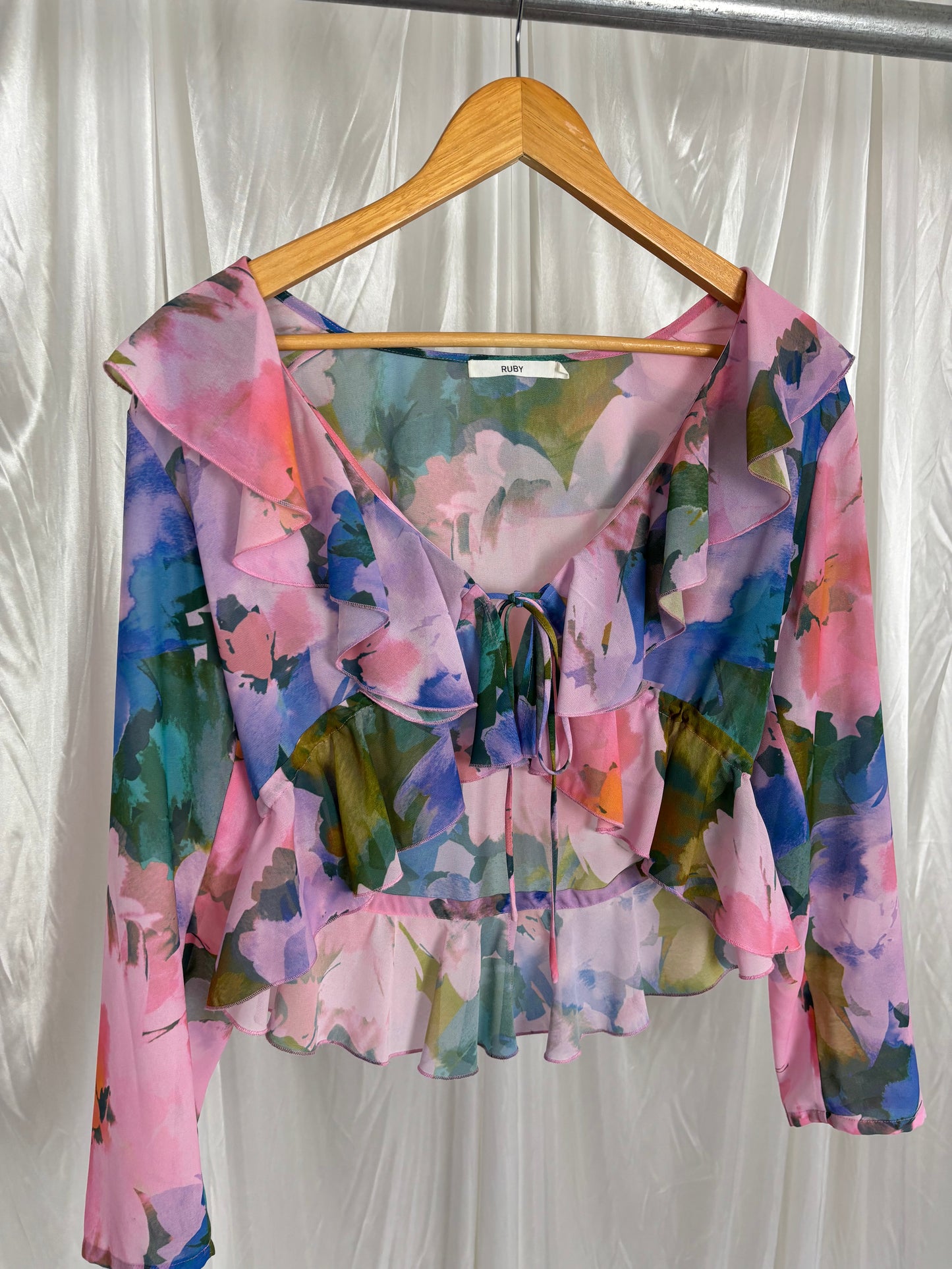 Ruby Floral Sheer Blouse - 8