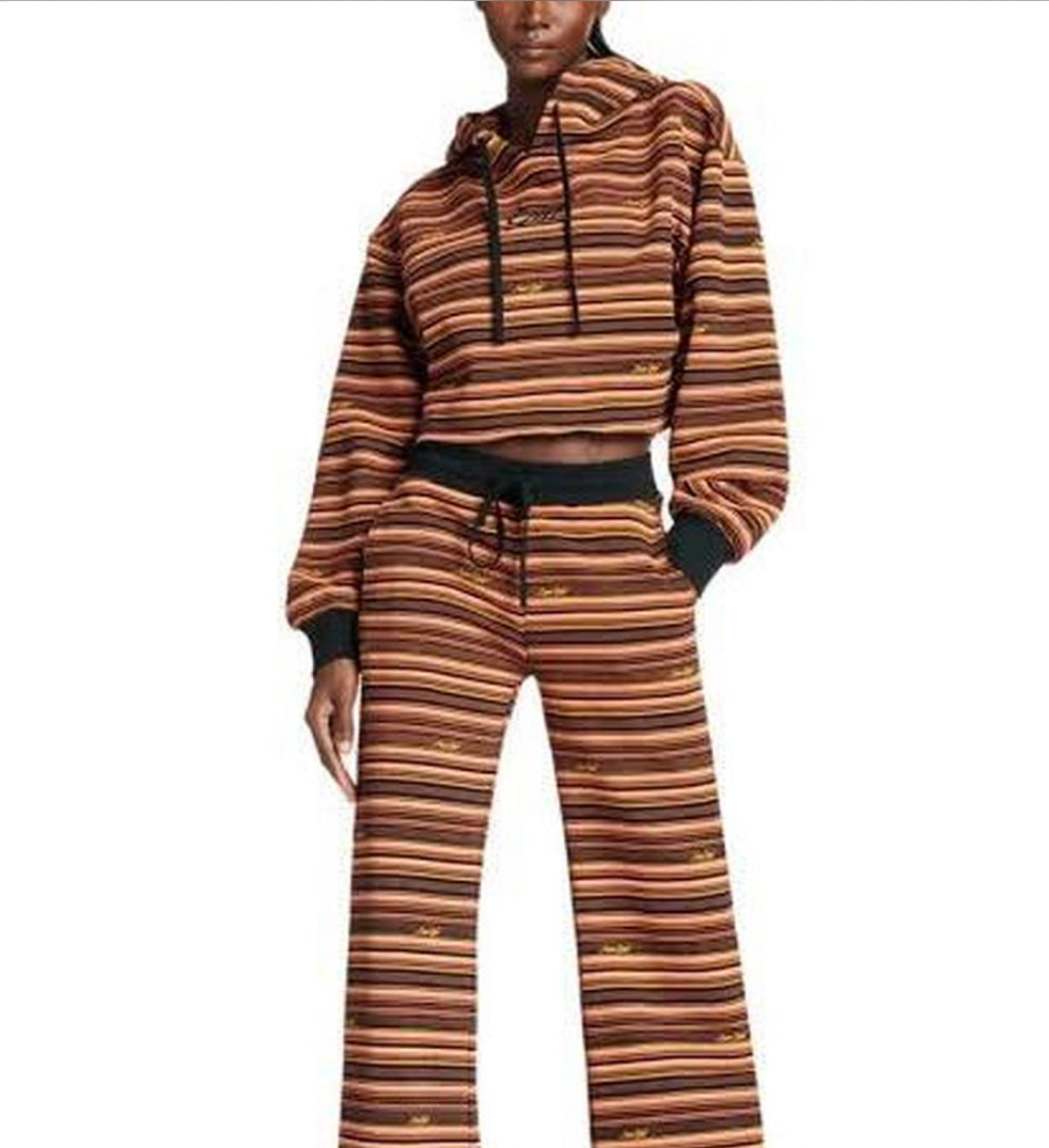 I Am Gia Striped Cropped Hoodie - XS