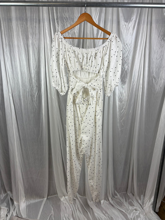 Sabo White Polka Dot Pantsuit - 6/8