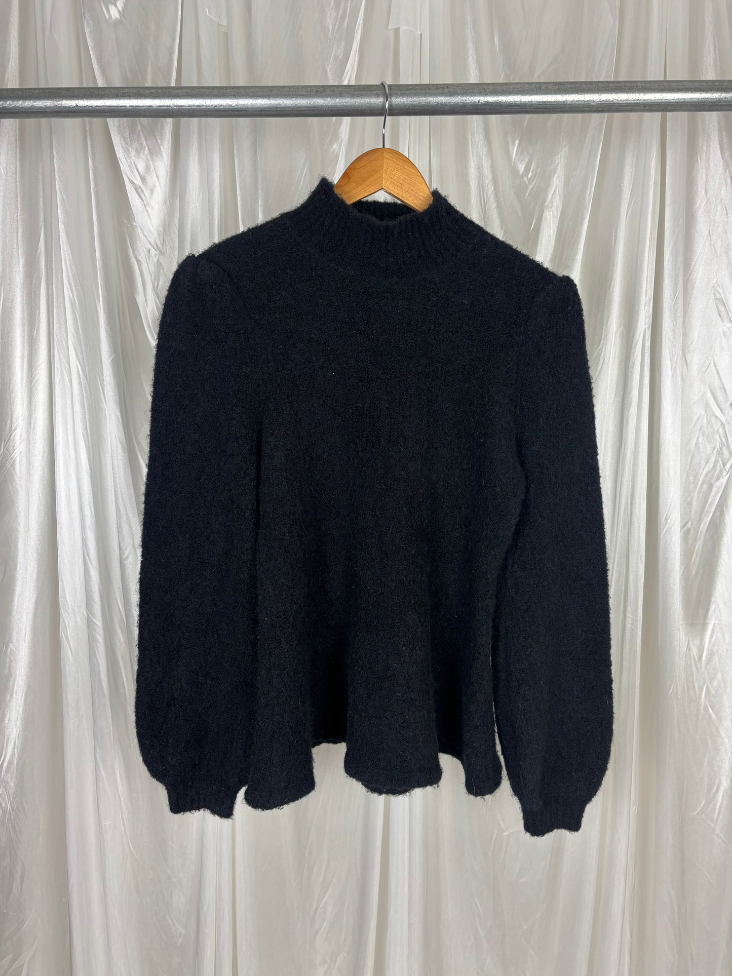 Seed Black High Neck Knit Jumper - S