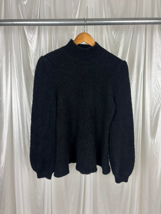 Seed Black High Neck Knit Jumper - S
