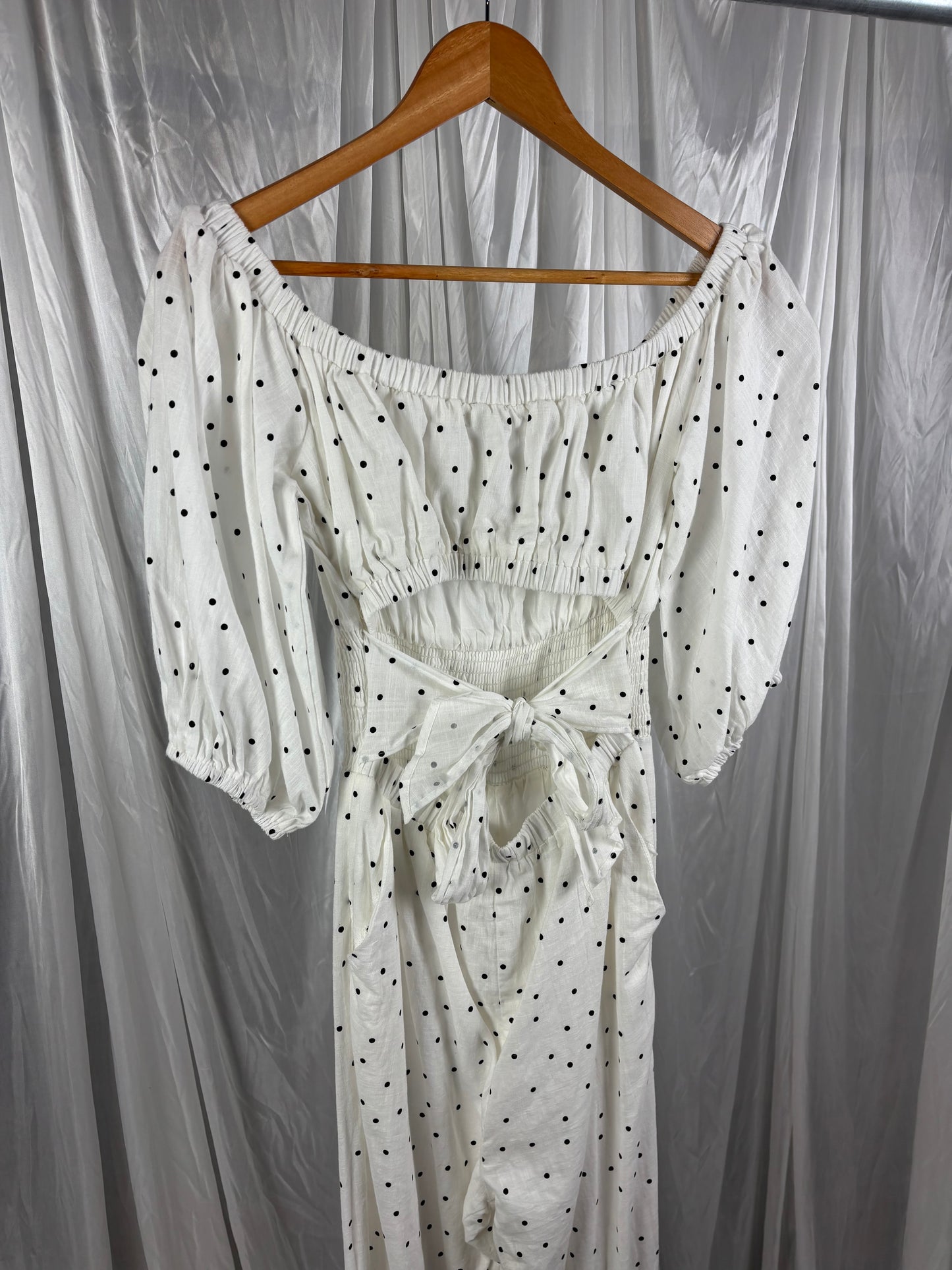 Sabo White Polka Dot Pantsuit - 6/8