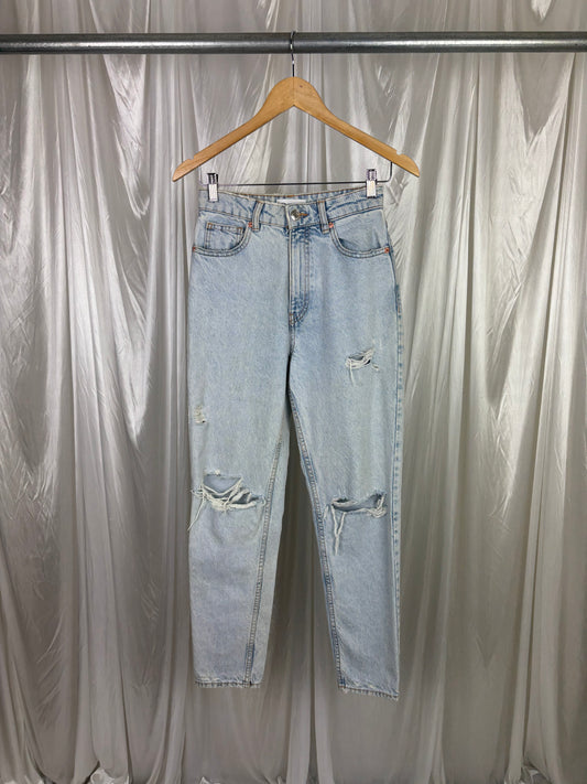 Zara Blue Ripped Denim jeans - 34
