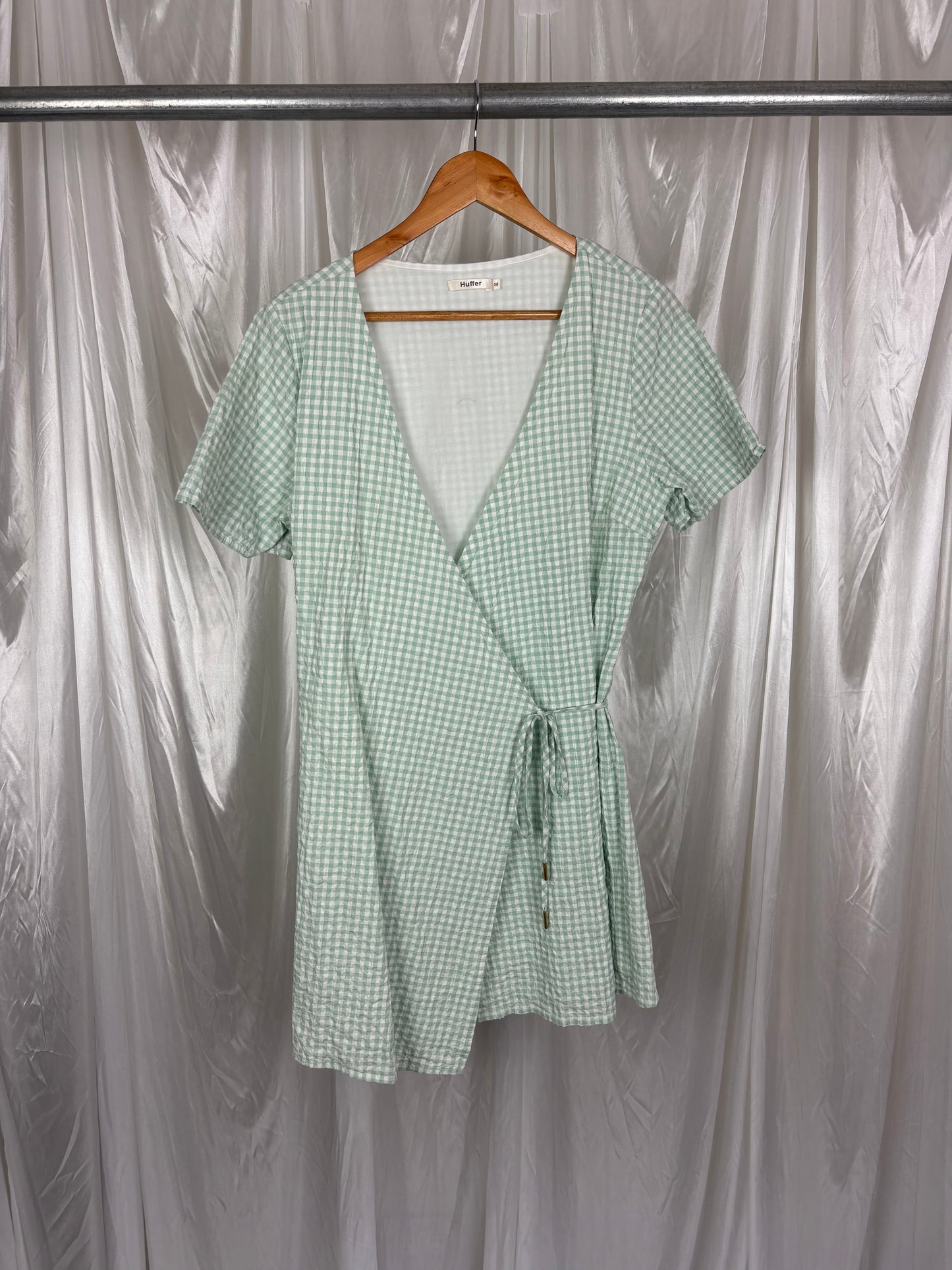 Huffer Gingham Wrap Dress - 14