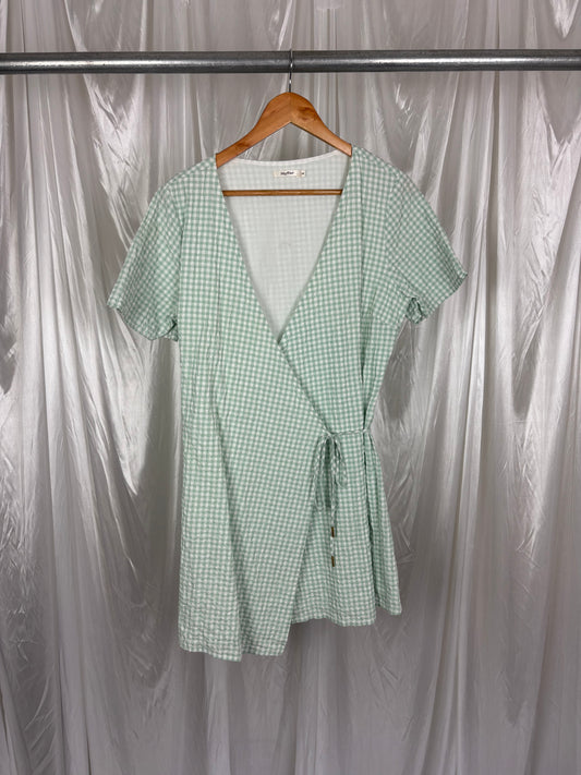 Huffer Gingham Wrap Dress - 14