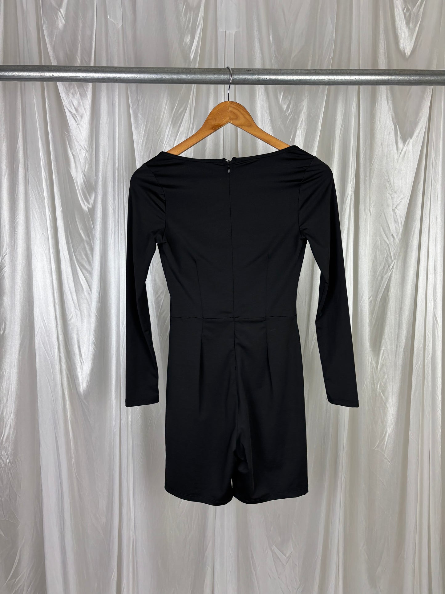 Neon Hart Black Biker Playsuit - S