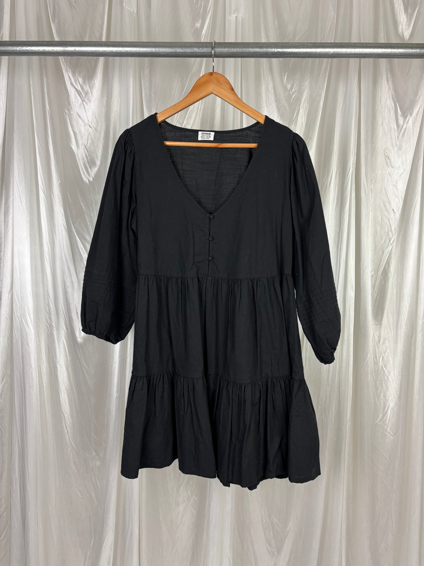 Cotton On Black Tiered Dress - 12