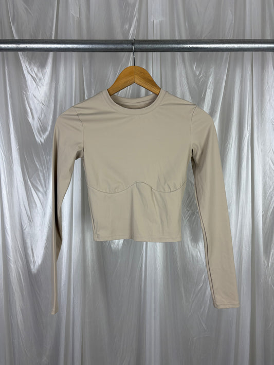 Crop Shop Boutique Beige Crop Top - S