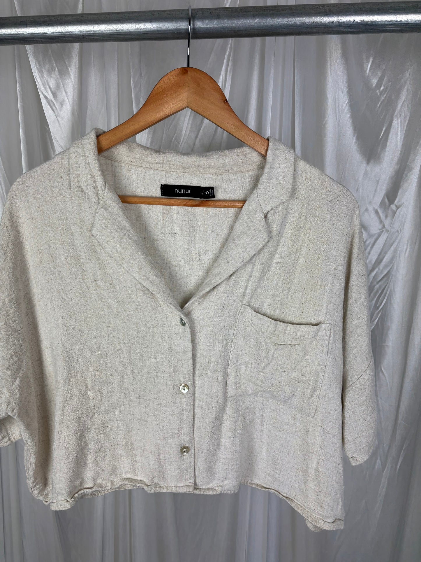 Nunui Beige Cropped Shirt - 6