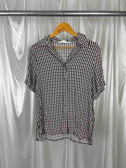 Glassons Brown Houndstooth Pattern Shirt - 6