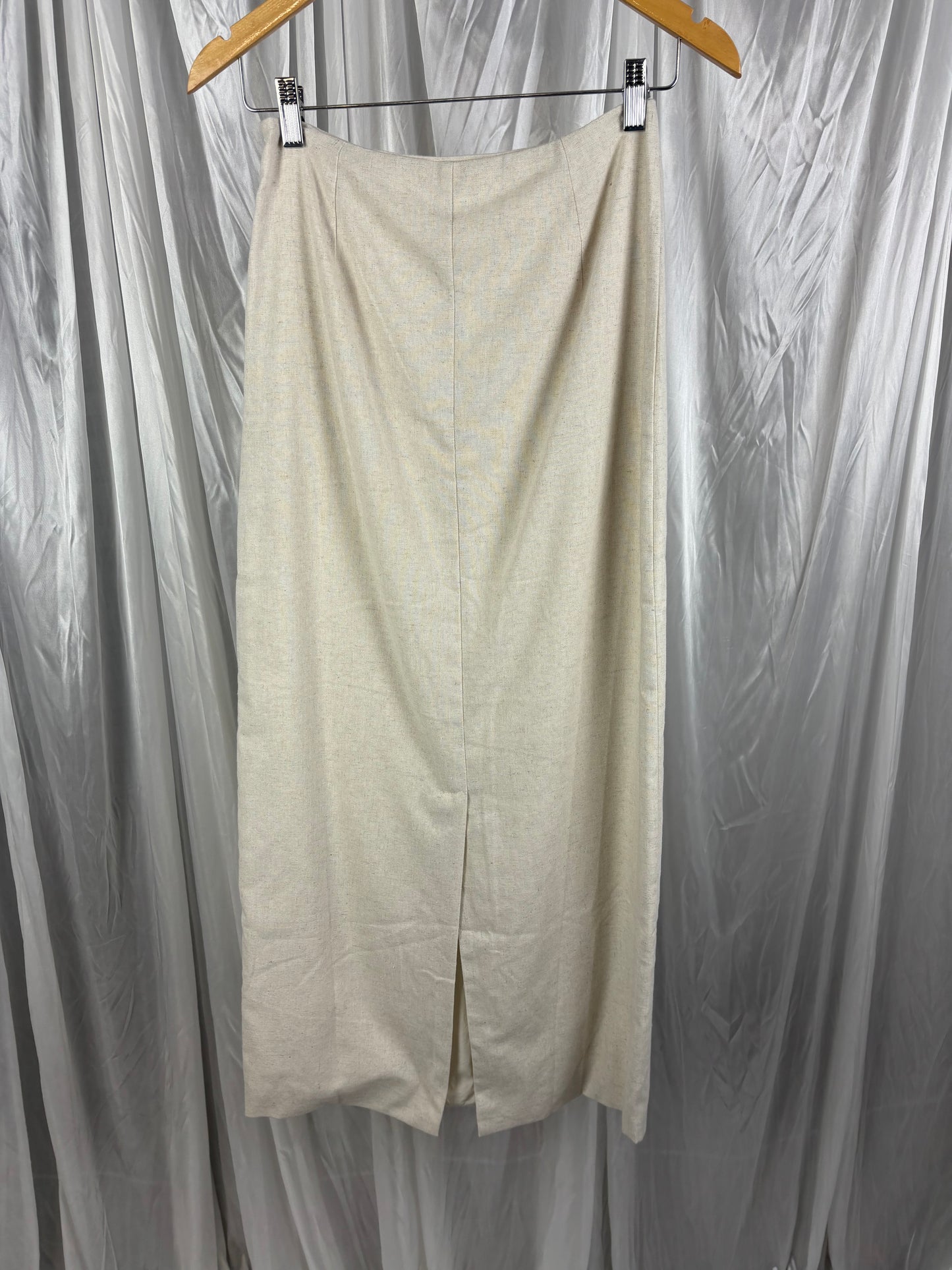 Charcoal Linen Skirt - 8