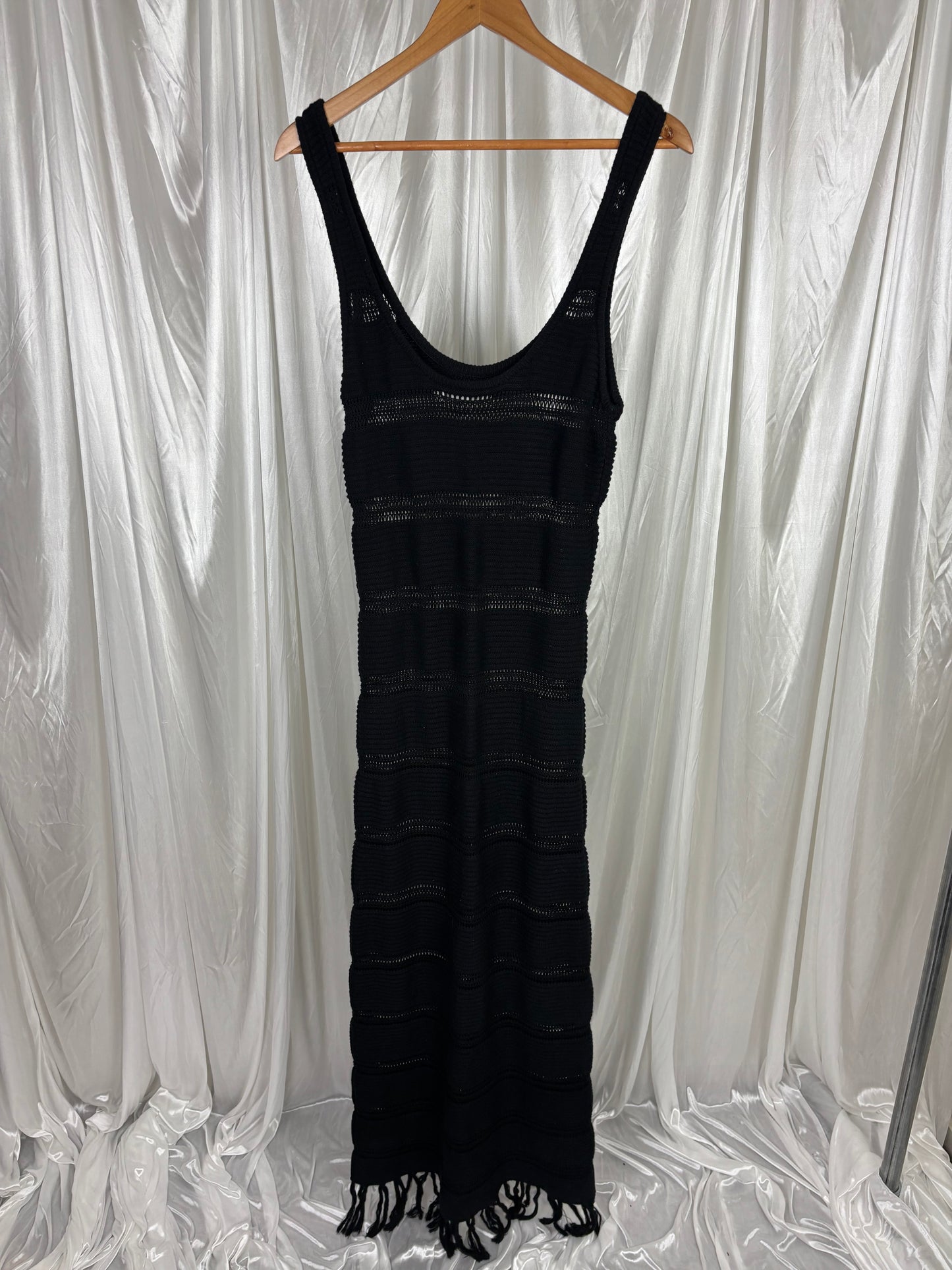Ruby Black Crochet Maxi Dress - 12