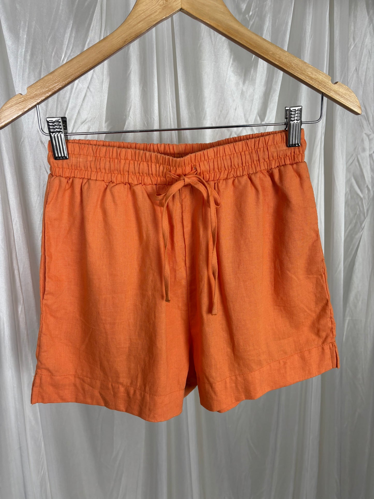 Jay Jays Orange Linen Blend Shorts - XS