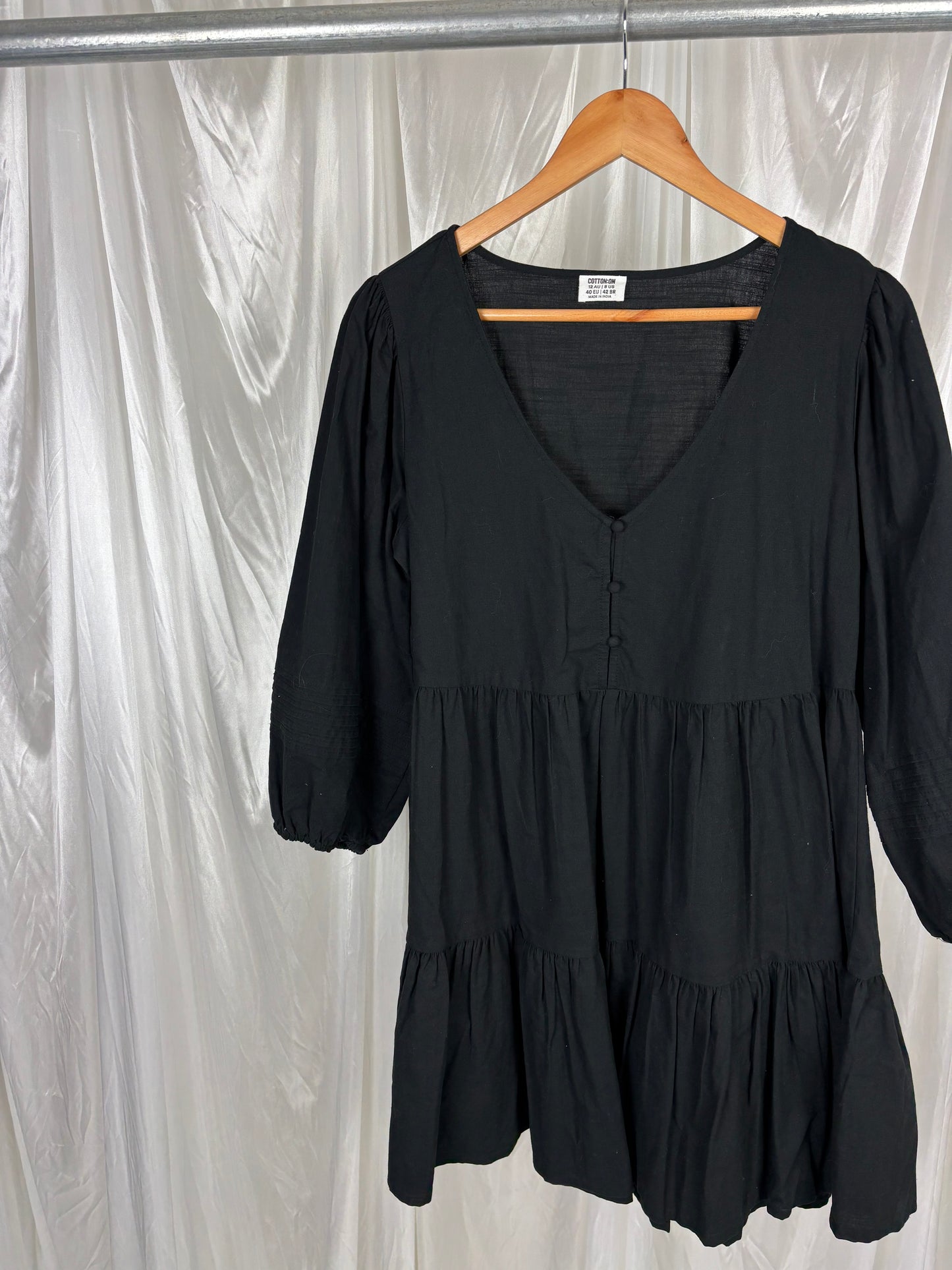 Cotton On Black Tiered Dress - 12