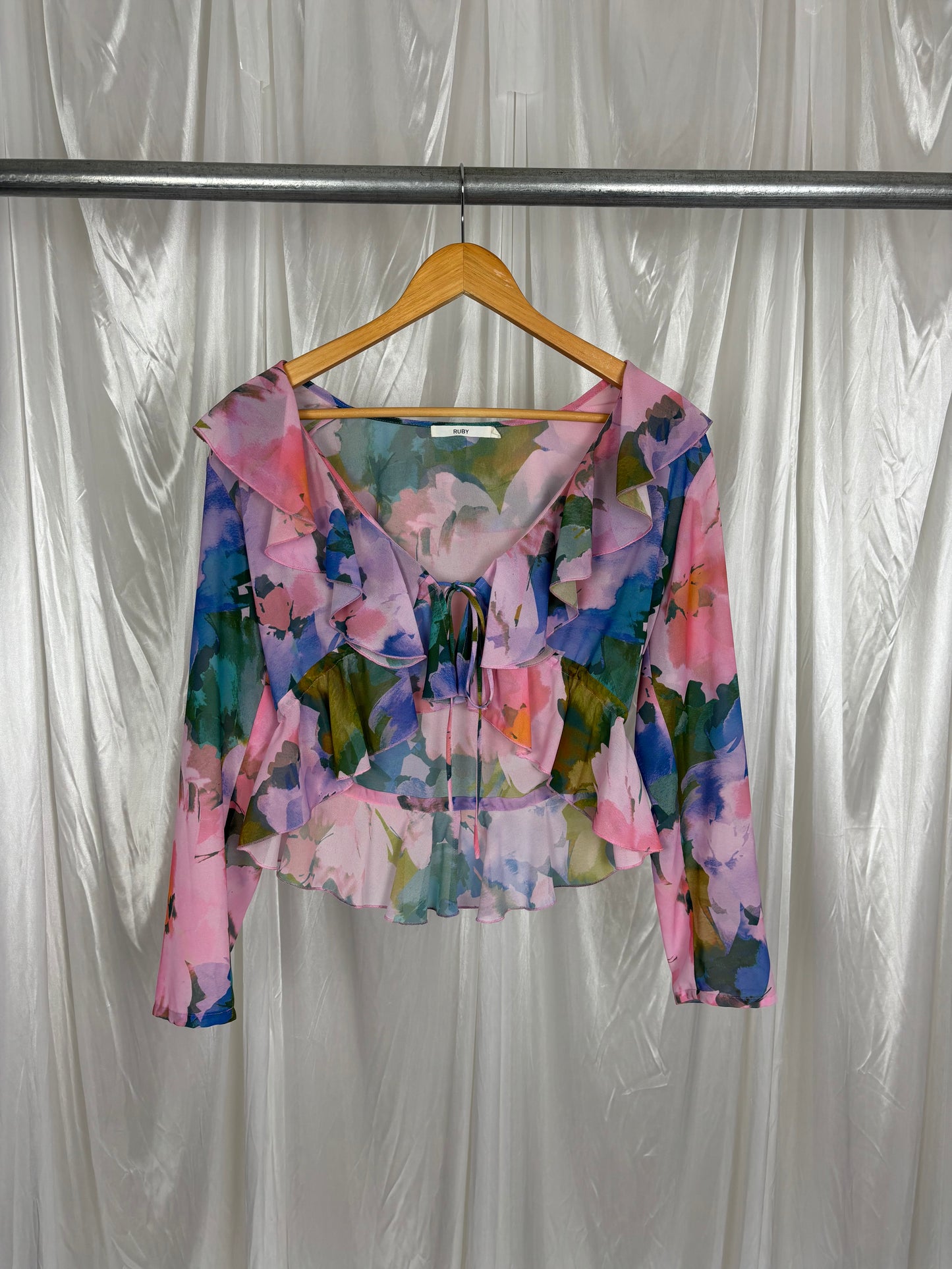 Ruby Floral Sheer Blouse - 8