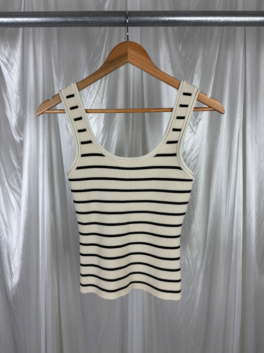 Dissh Billie Butter Striped Rib Knit Singlet - M