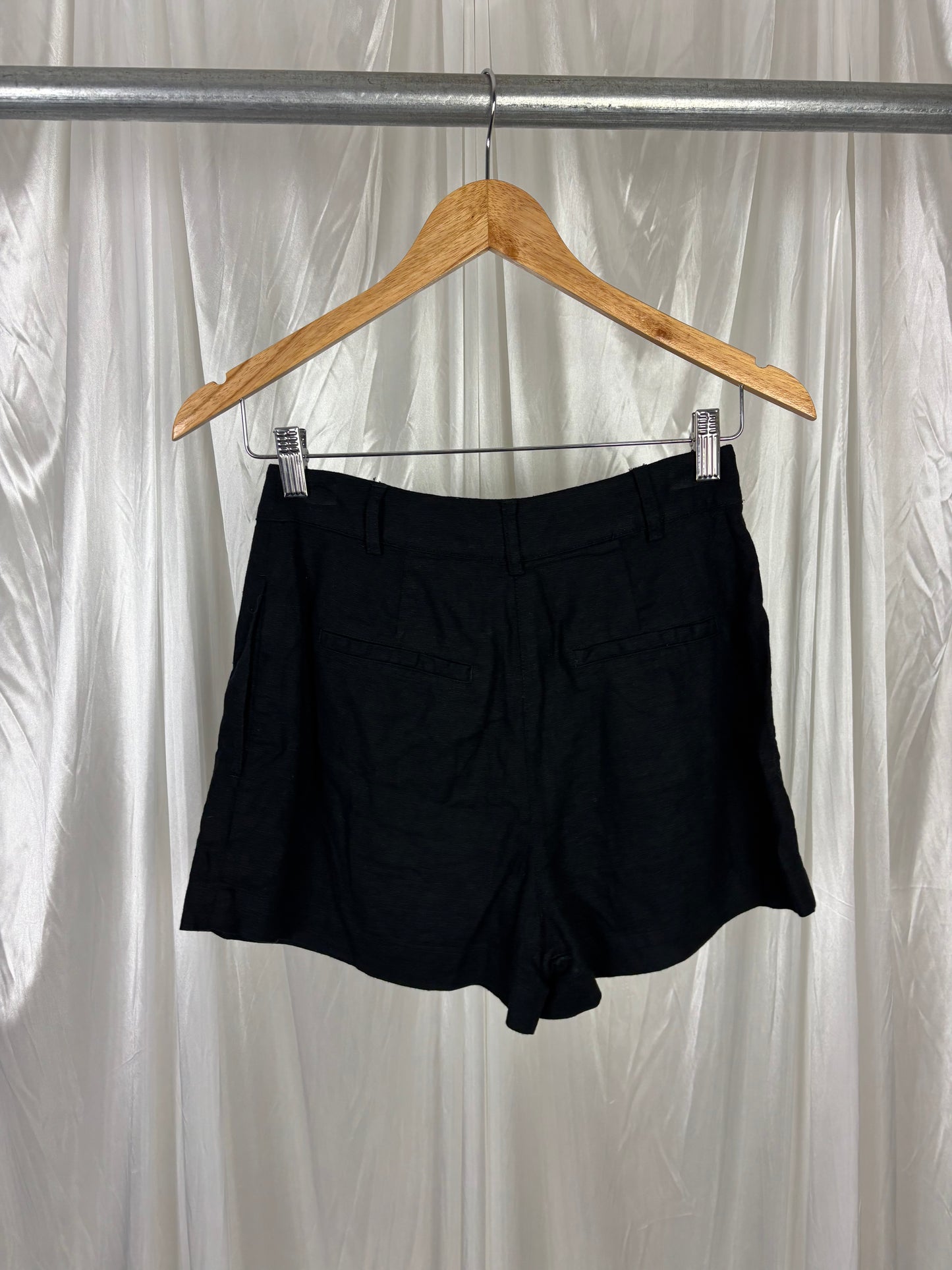 Glassons Black Tailored Linen Shorts - 6