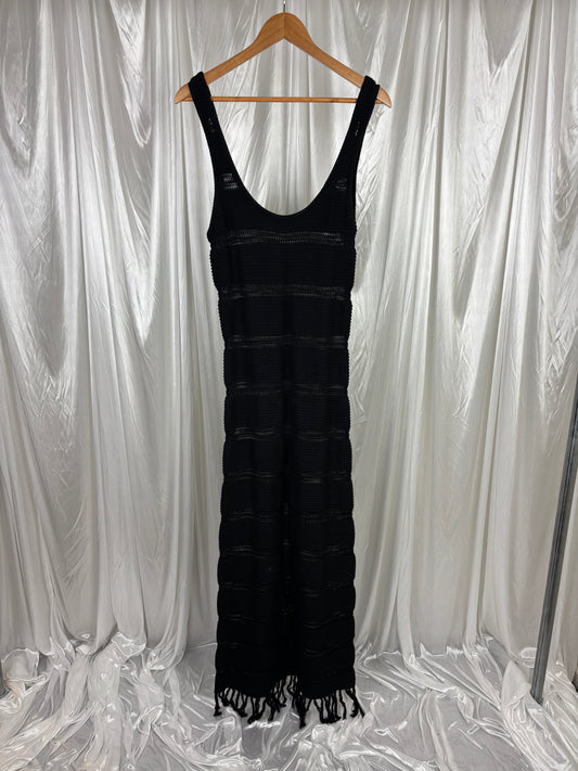 Ruby Black Crochet Maxi Dress - 12