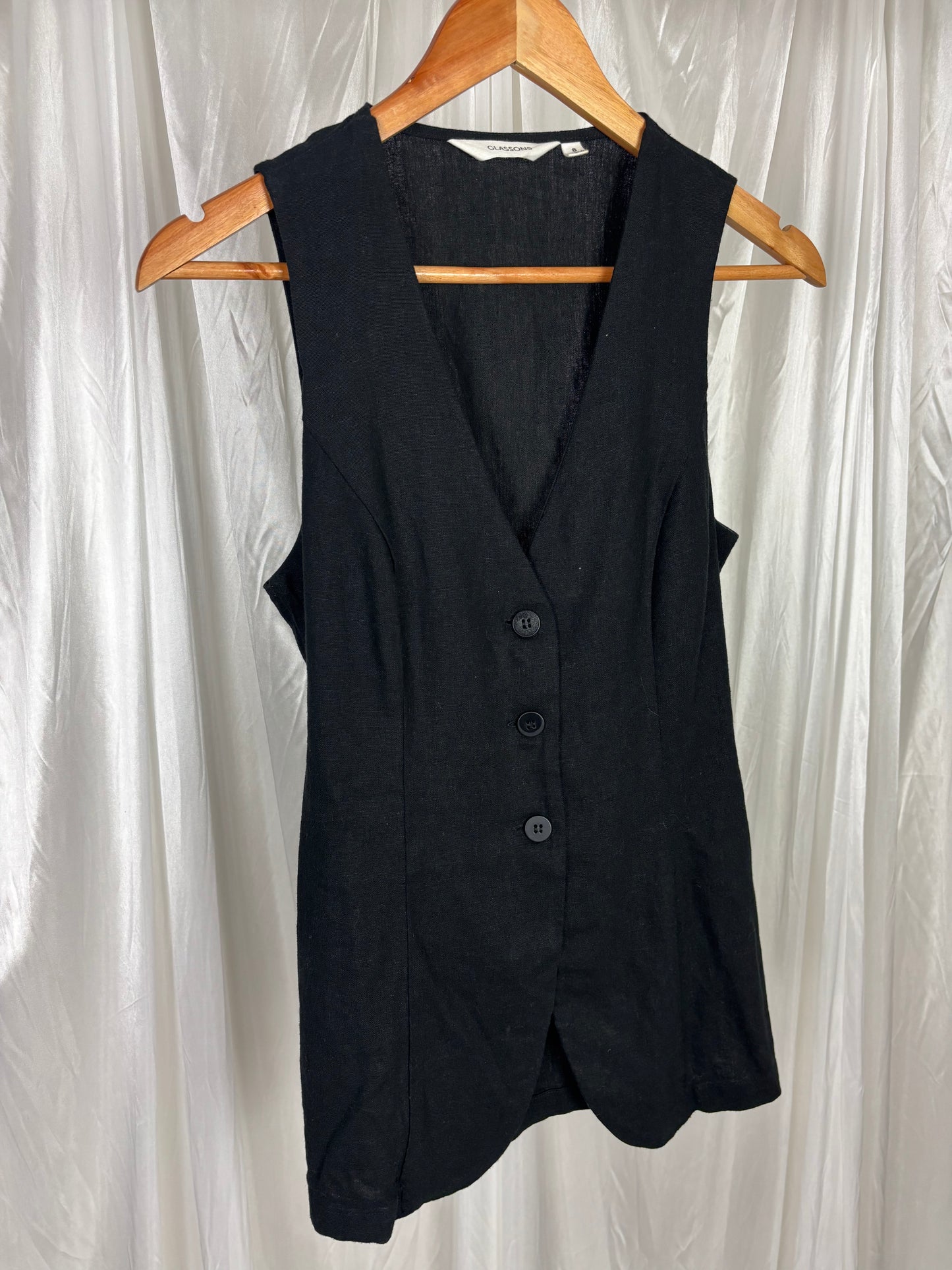 Glassons Linen Longline Button Up Vest - 8