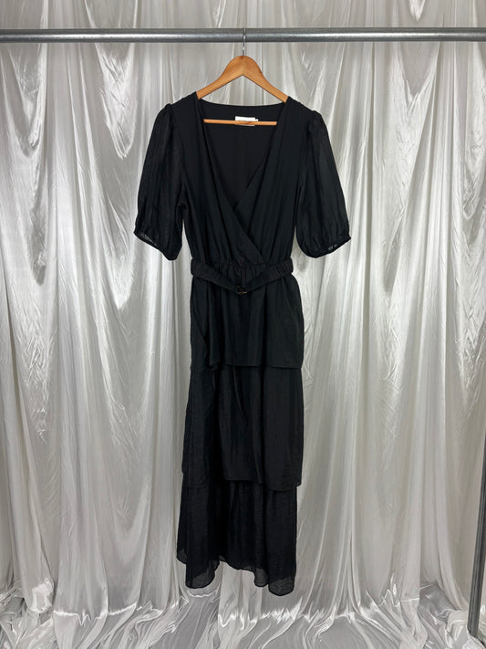 Tussah Black Tiered Dress - 12