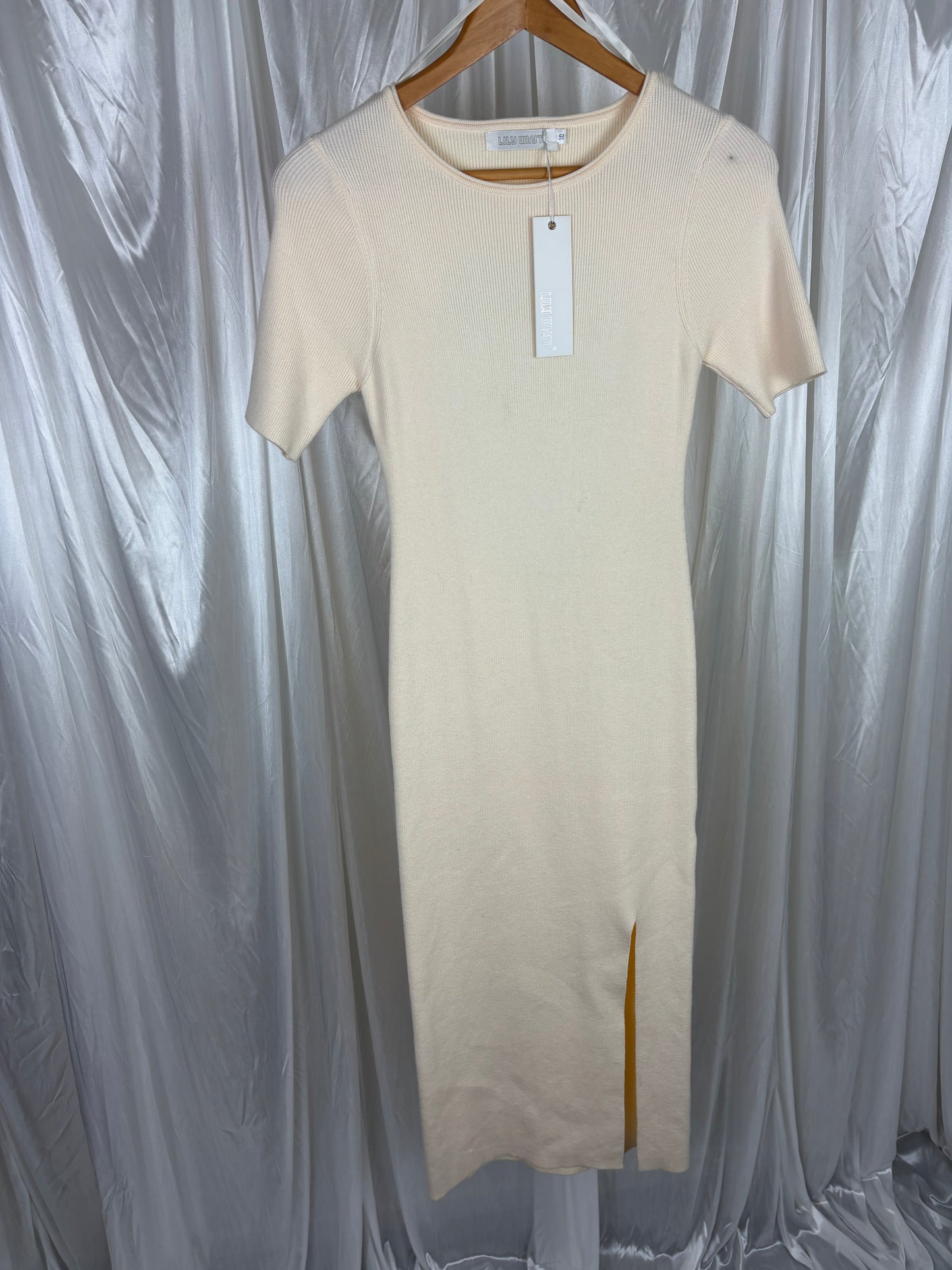 Lily Whyt Ribbed Midi Dress - 10
