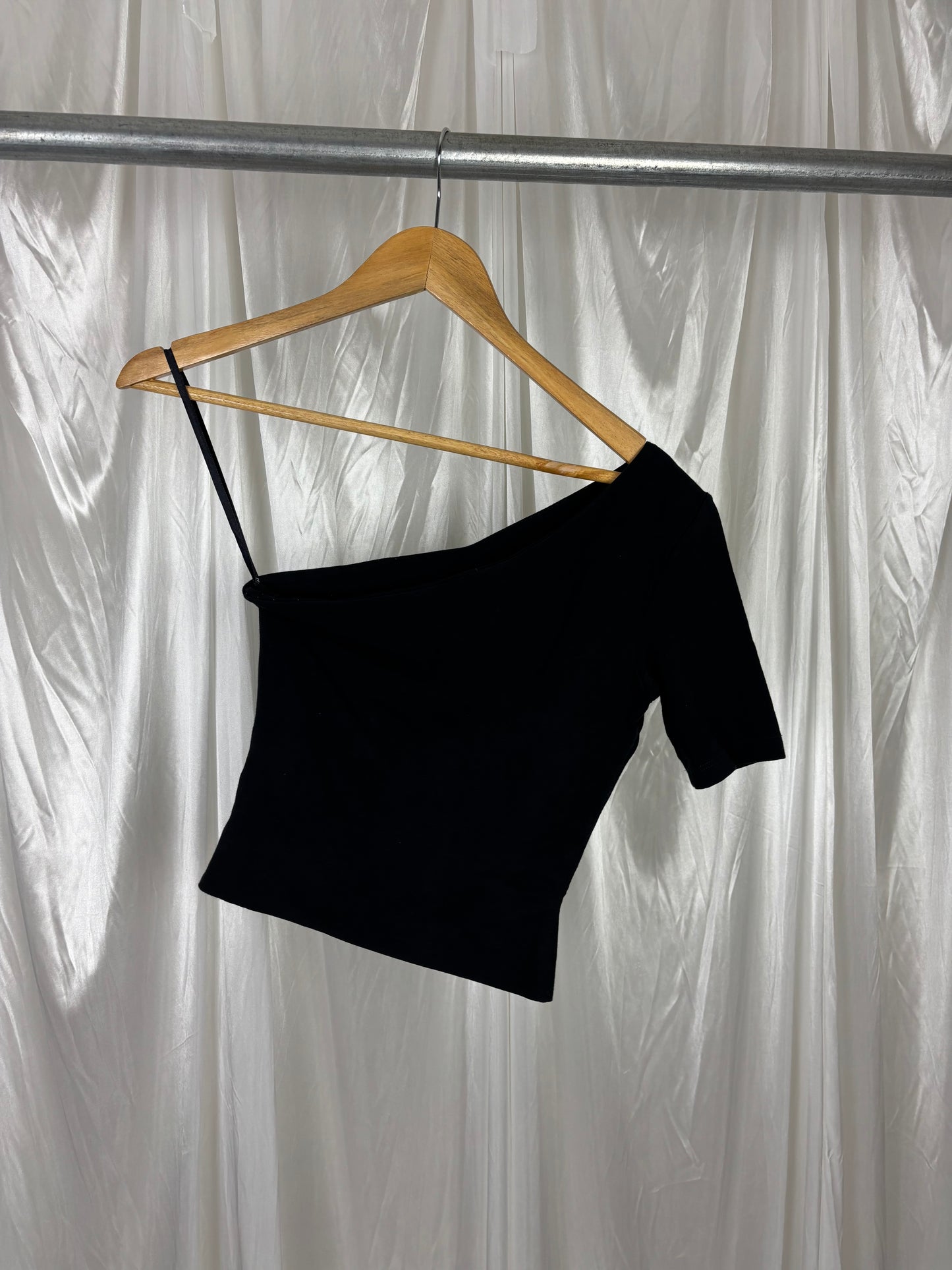 Kookai Black One Shoulder Top - 0