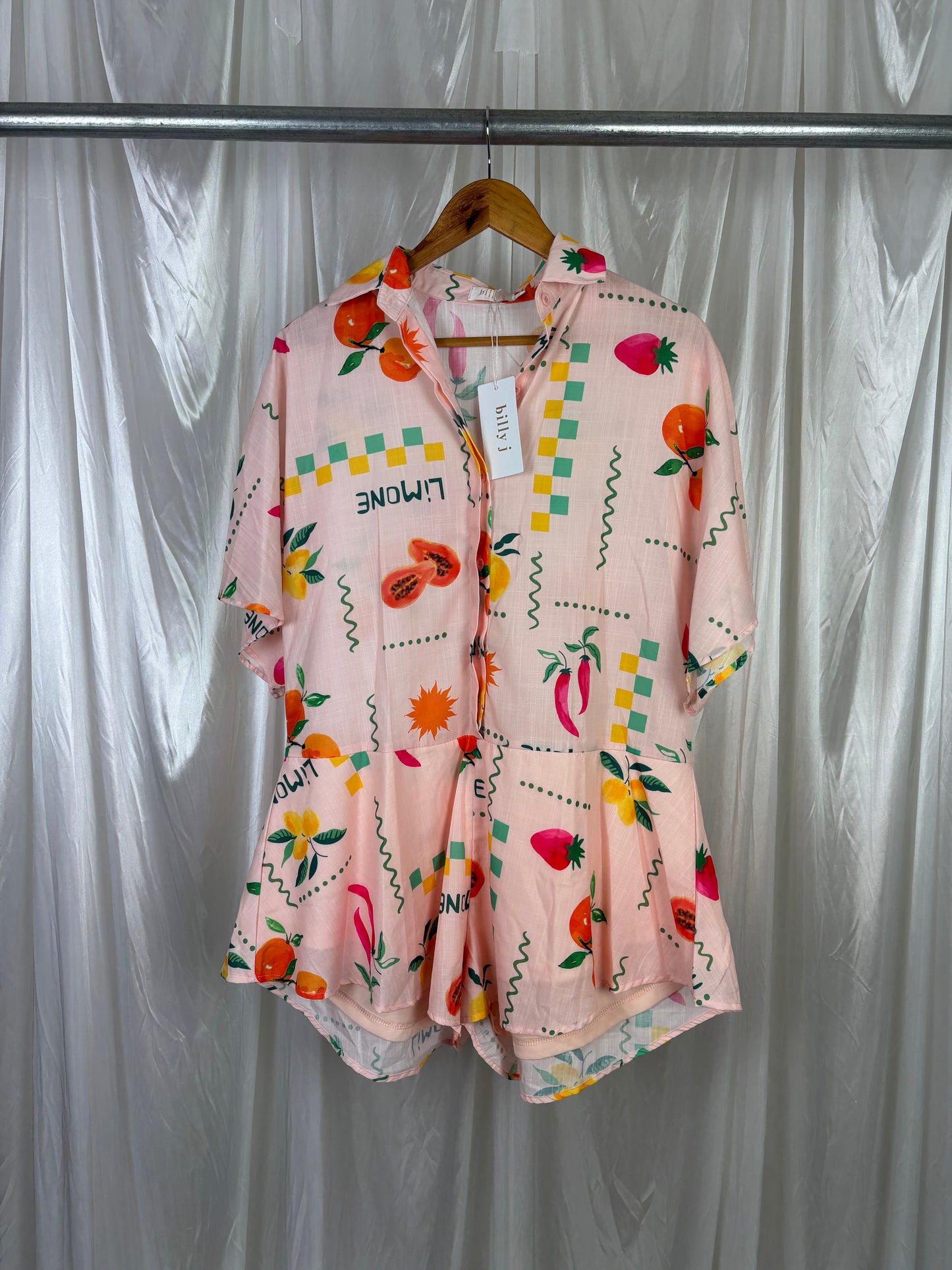 Billy J Patterned Playsuit - XS