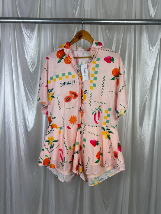 Billy J Patterned Playsuit - XS