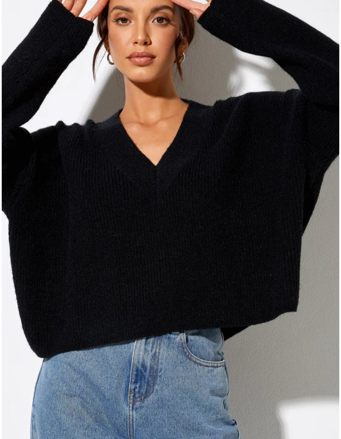 Motel Black Knit Jumper - S