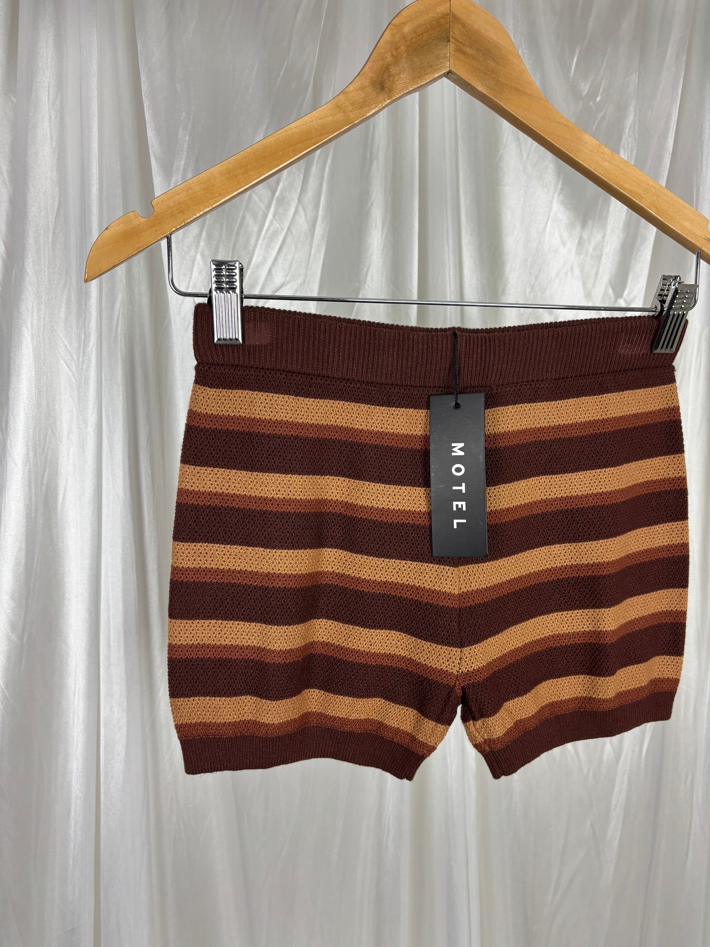 Motel Brown Gramma Crochet Shorts - XS