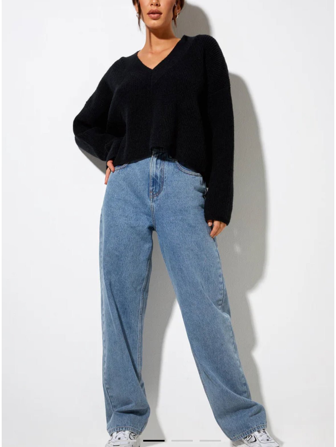 Motel Black Knit Jumper - S