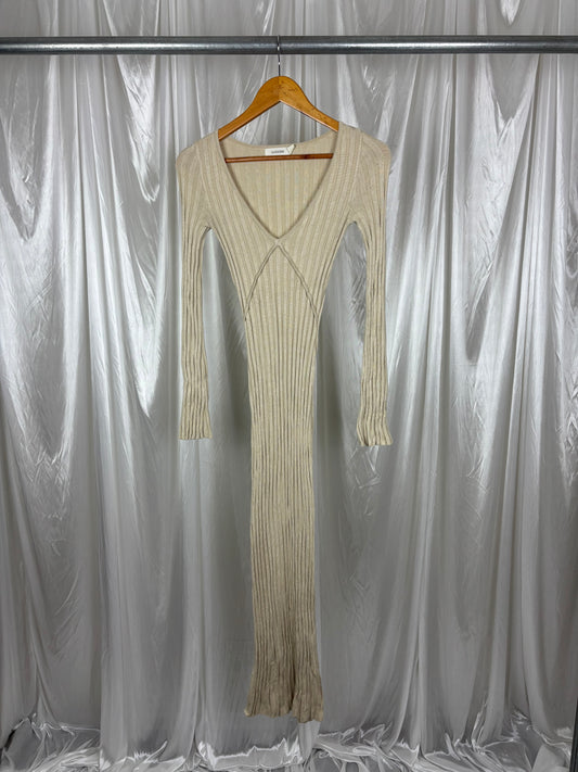 Glassons Beige Ribbed Dress - XS
