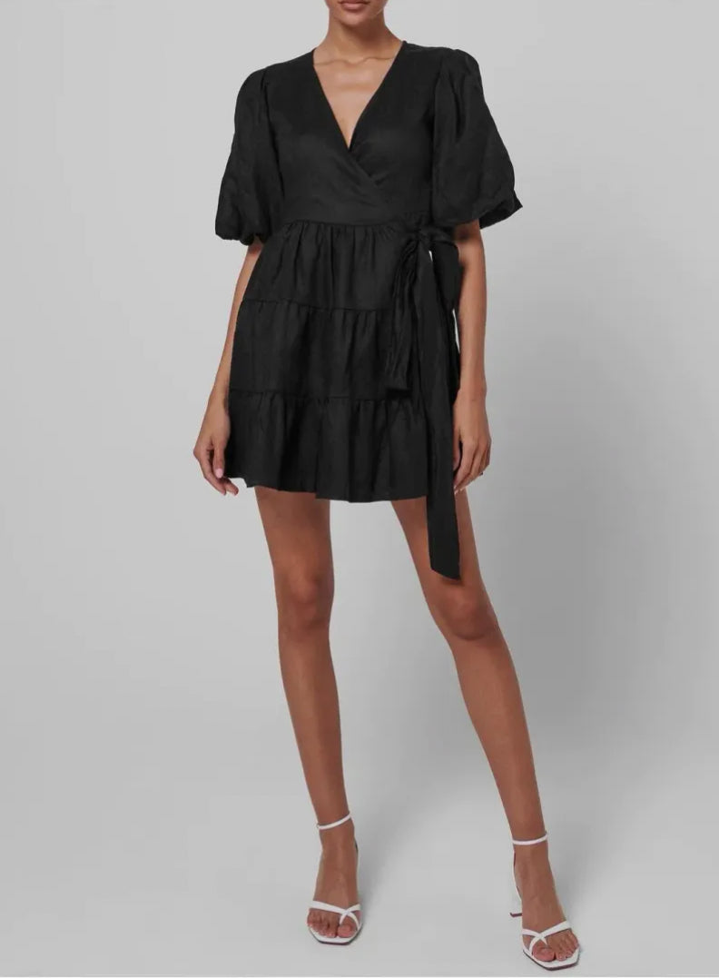 Faithful The Brand Rooney Wrap Mini Dress - 12