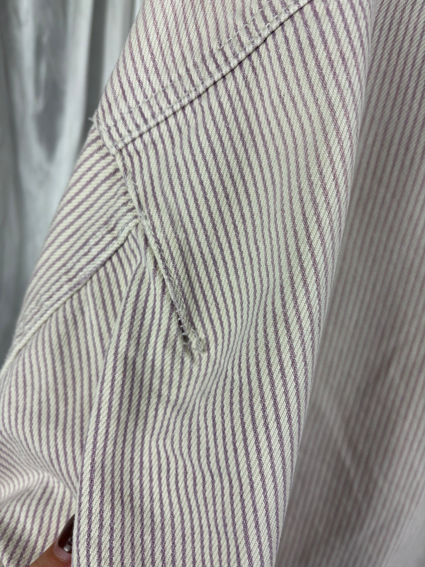 Zara Pinstripe Denim Jacket - M/L