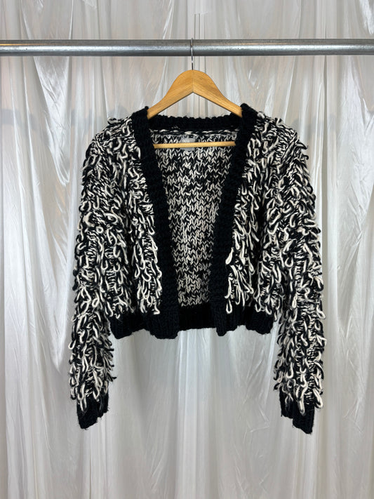 ASOS Black & White Shaggy Cardigan - 12