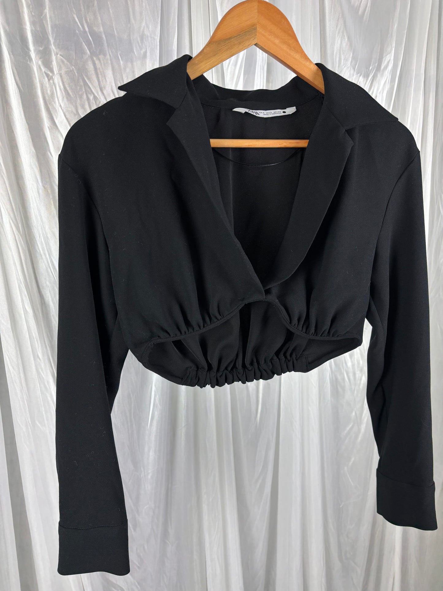 Zara Black Crop Top - S