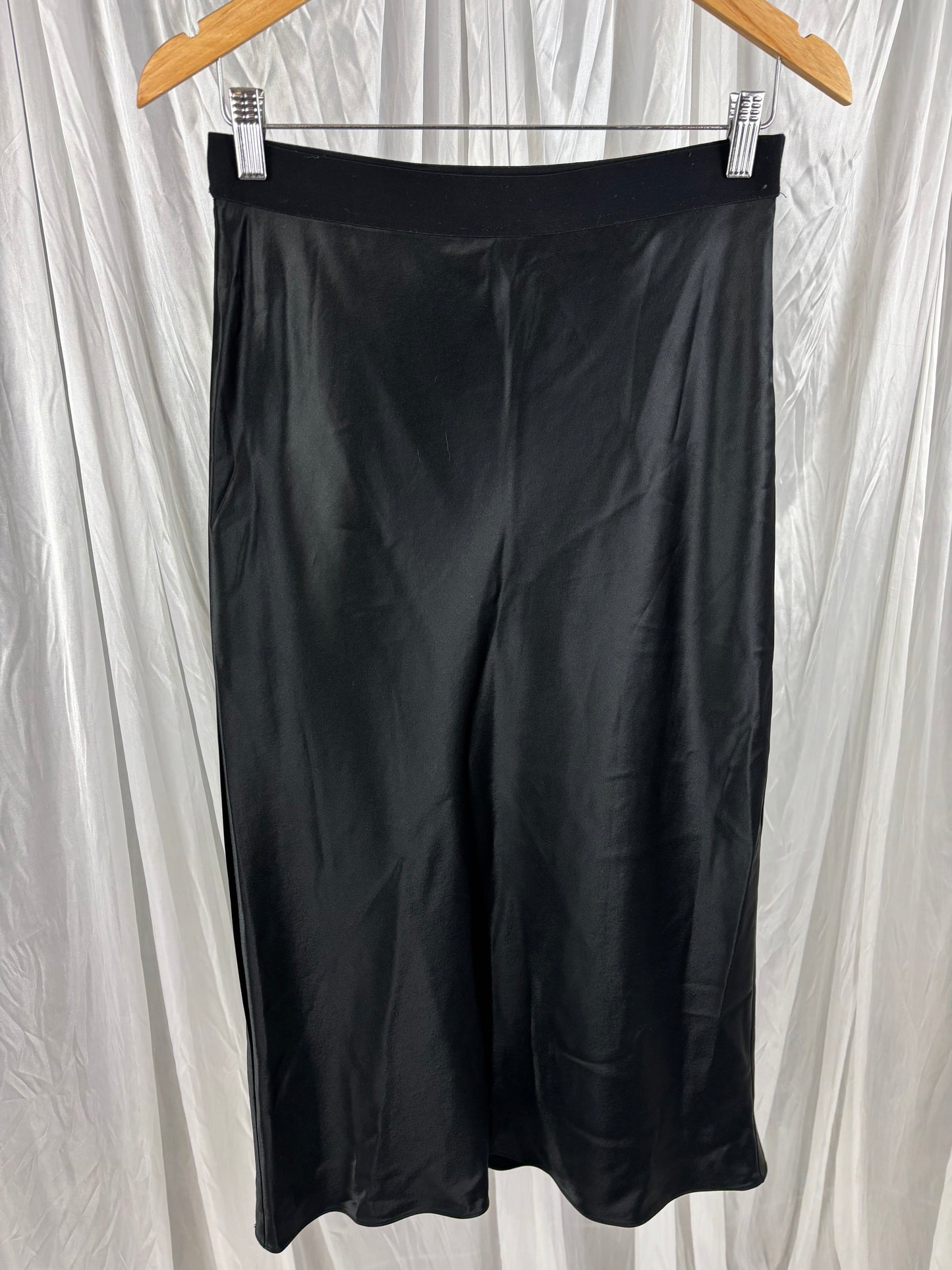 Seed Black Satin Skirt - 10