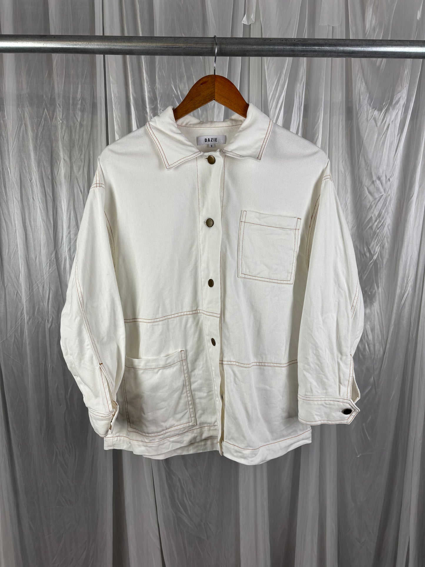 Dazie White Denim Jacket - 6